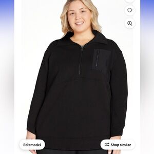 NWT Avia Black Quarter-Zip Trail Jacket